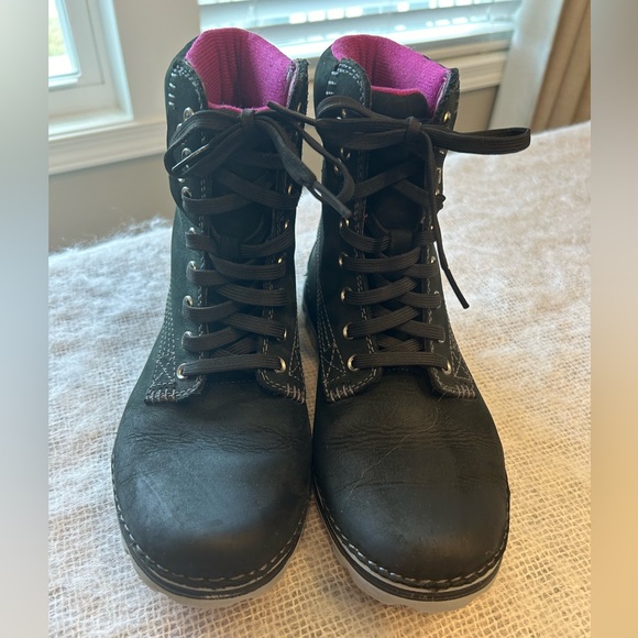 Timberland EarthKeepers Brookton Black Leather 6" Shaft Ankle Boots Size 7 - Picture 6 of 10